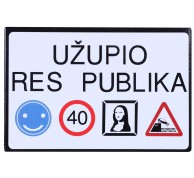 Baltas magnetas Užupio Res Publika